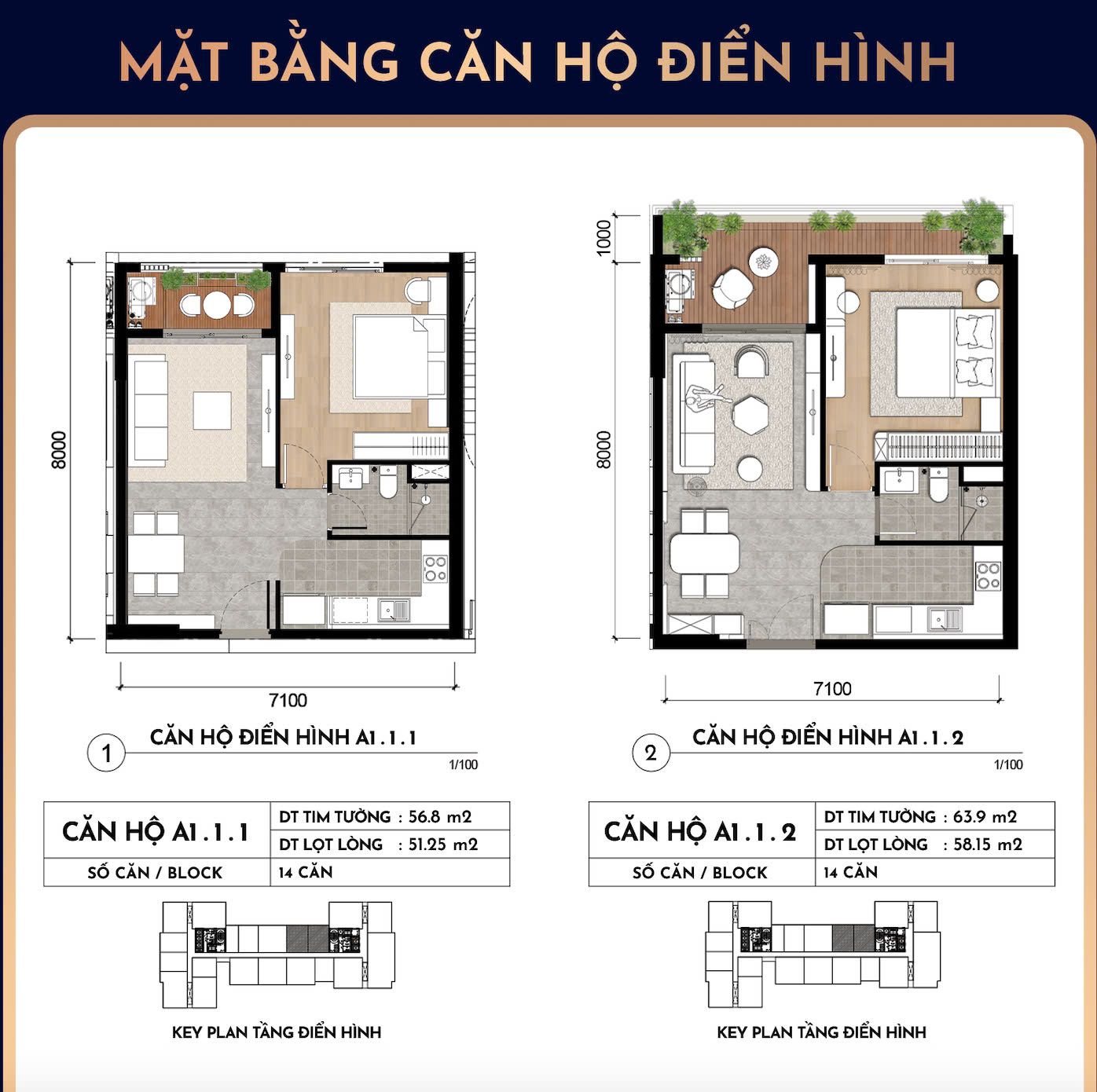 THIẾT KẾ CĂN HỘ ĐIỂN HÌNH 1 PHÒNG NGỦ