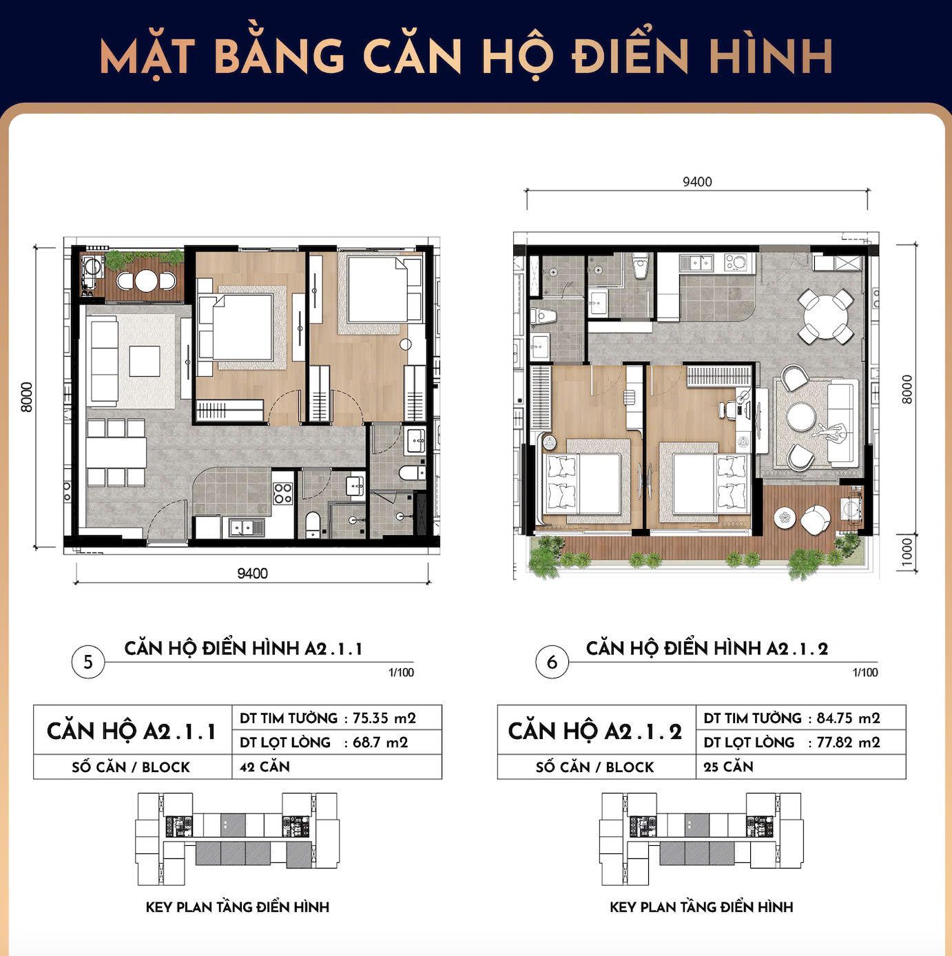 THIẾT KẾ CĂN HỘ ĐIỂN HÌNH 2 PHÒNG NGỦ