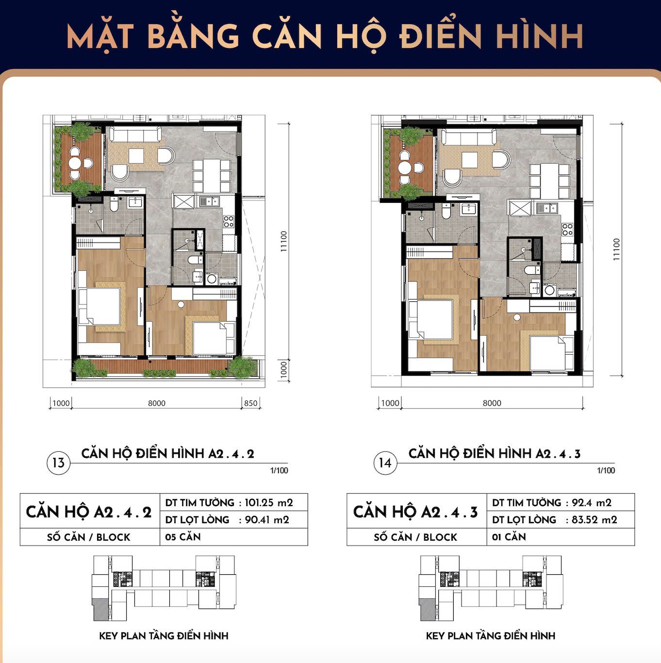 THIẾT KẾ CĂN HỘ ĐIỂN HÌNH 2 PHÒNG NGỦ